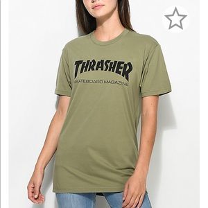 Army green thrasher t-shirt